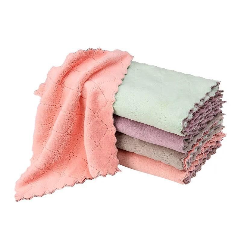Lint-Free Fish Scale Glass Cloth: Absorbent, Streak-Free, Kitchen-Ready, and Non-Staining Towel.