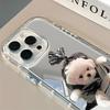 Cute Puppy Pattern Mirror Soft Phone Case For iPhone 11 12 13 14 15 16 17 Pro Max Air X XR XS 7 8 Plus Shockproof Back Cover