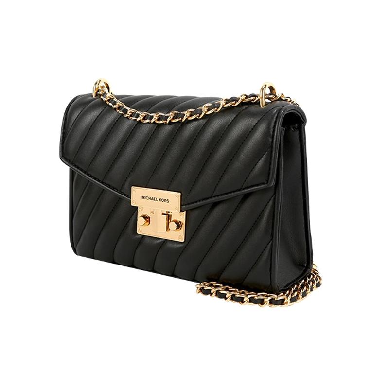 MICHAEL KORS Rose Chain Quilted Small Fragrance Leather Crossbody Bag Medium Women's Black