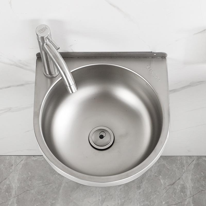 304 Stainless Steel Wall-Mounted Hand Wash Basin for Small Apartments