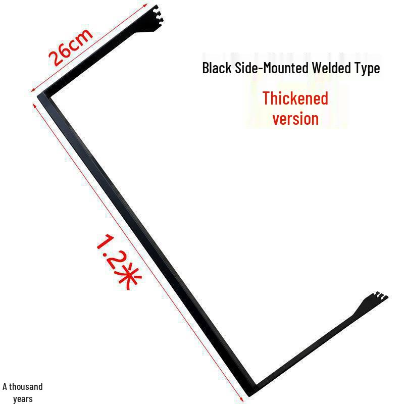 Black & White Clothing Store Stainless Steel Wall-Mounted Display Rack with Side Hooks and Shelving Brackets