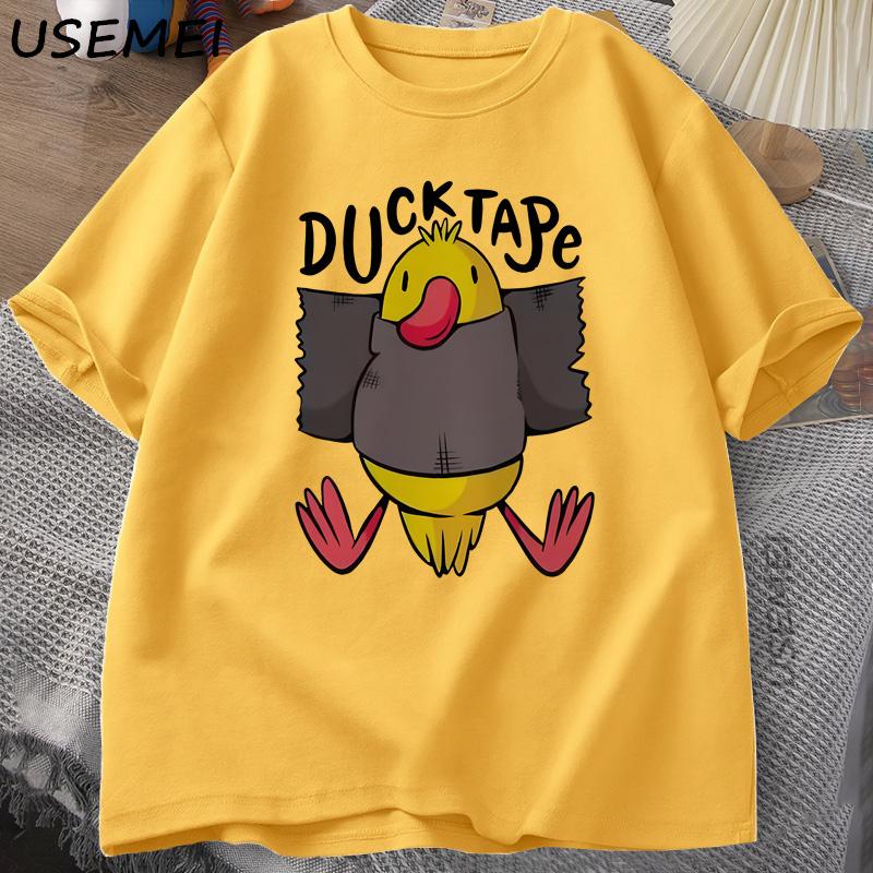Funny T Shirt Duck Tape Print Cotton Tee Men Casual Tshirts Graphic Tees Top Summer Short Sleeve Harajuku Streetwear