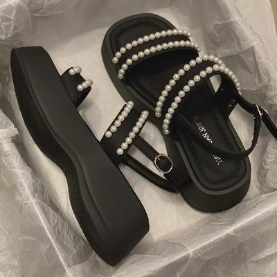 2024 Platform Pearl Sandals Open-toe Women 2024 Designer Office Sandals for Women Sandalias De Mujer Sandalia Plataforma Femenina