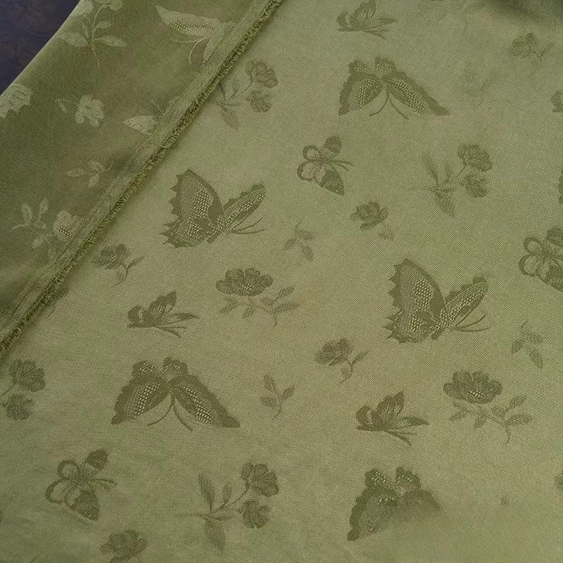 50x145cm Butterfly Jacquard Cotton Linen Fabric for Diy Sewing Dress Shirt Skirt Pants Clothing Vintage Summer Cloth