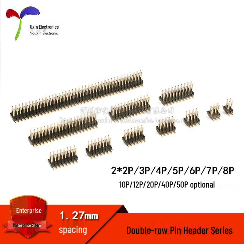 1.27mm Pitch Double Row SMT Header, 2x2 To 2x50 Pin Configuration