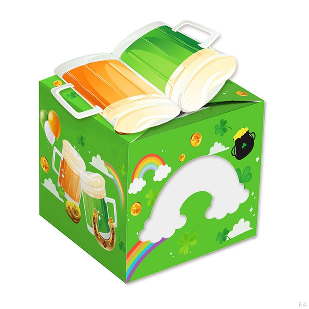 12 Pieces St Patrick's Day Gift Box Goodie Treat Boxes Packing for Macaroon