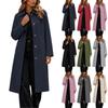 Gabardina de Moda para Mujer de Color con Solapa, Botones, de Longitud Media, Corte Holgado, Abrigo