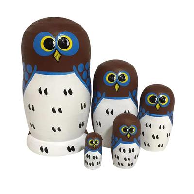 Ensemble de 5 poupées russes Matriochka en bois, empilables et faites main, décoration pour la maison ou la chambre d'enfant, jouet d'ange peint à la main, cadeau d'Halloween ou d'anniversaire
