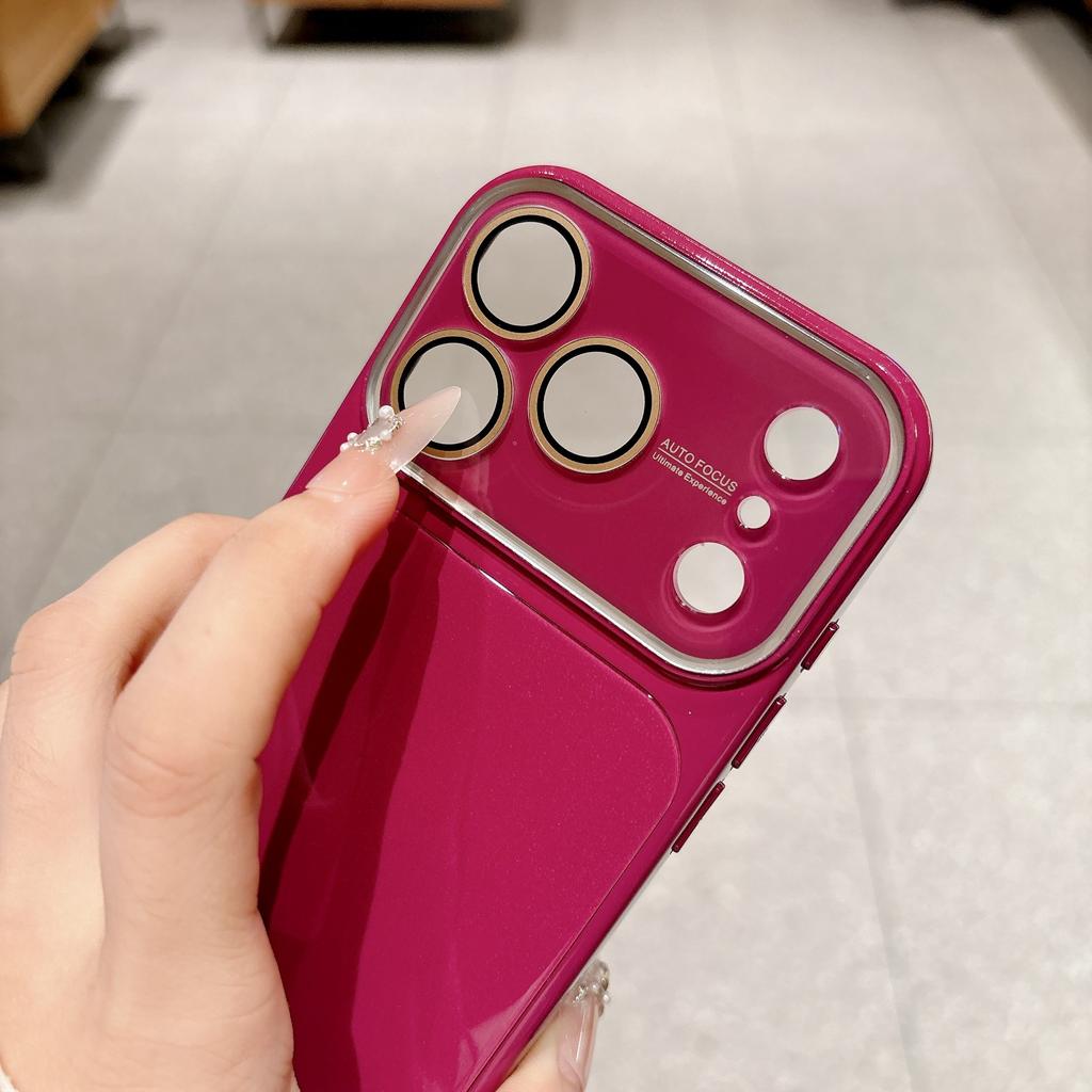 Summer solid color becomes larger in seconds, and the window is suitable for Apple 17promax mobile phone case iPhone16pro all-inclusive 14/15.