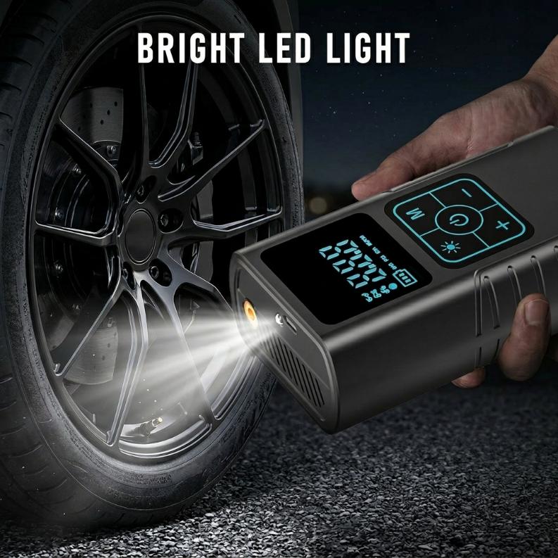 Wireless Portable Car Air Compressor Pump Digital Display Electric Tire Inflator For Motorcycle Bicycle Auto Tyre Ball Lighting