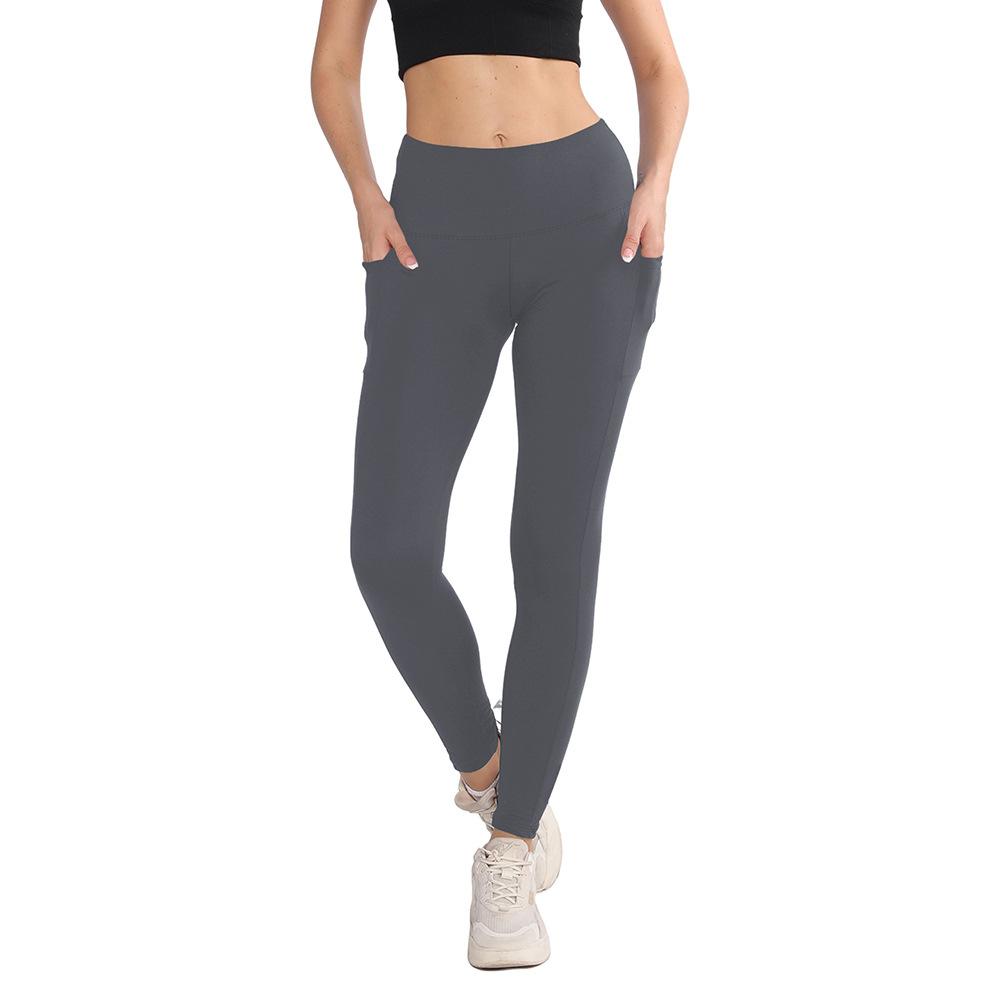 Taschen-Hüfthose Yoga-Hose Leopardenmuster Frühling/Herbst Milchseide 9-Zoll-Hose Nackt-Gefühl Yoga-Basisschicht-Hose