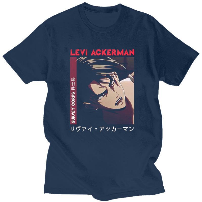 Japanese Anime Attack On Titan Men's T-shirt, Fashionable Short-sleeved Pure Cotton Personalized T-shirt for Men