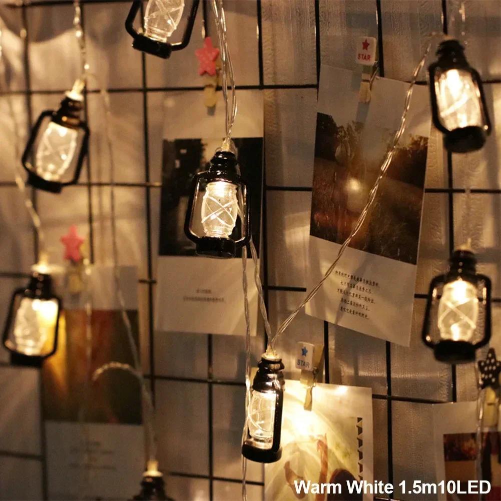 

1.5/2/3 м светодиодные ретро керосиновые лампы гирлянды рождественские гирлянды на батарейках наружное садовое оконное подвесное украшение as picture