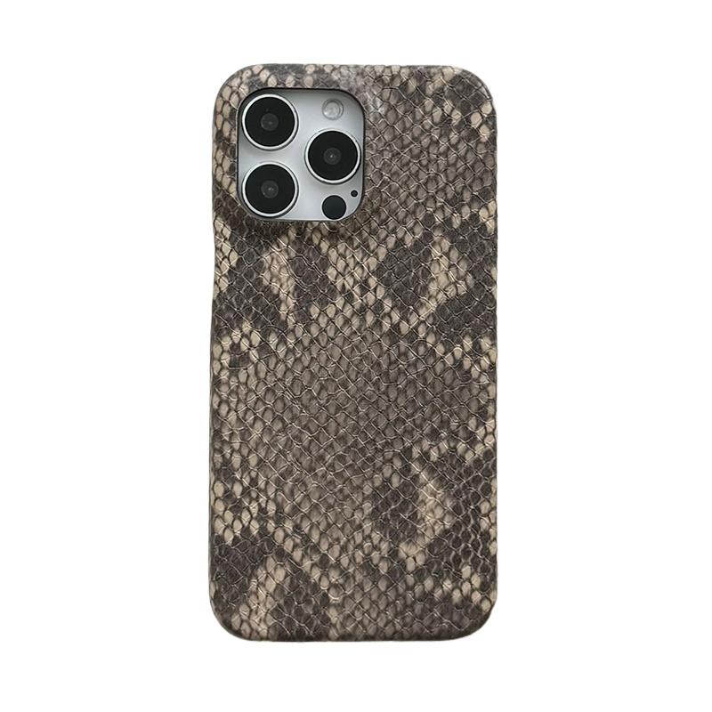 Husă de telefon elegantă din piele cu textură de șarpe pentru iPhone 16 15 14 13 Pro Max Capac spate moale din silicon