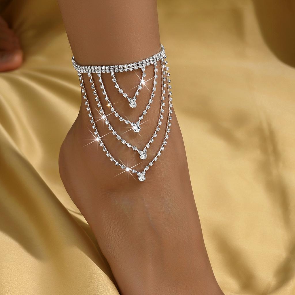 1PC Women's Fashion Tassel Light Luxury Wind Foot Chain Beach Tourism Beach Banquet Party Holiday Gift