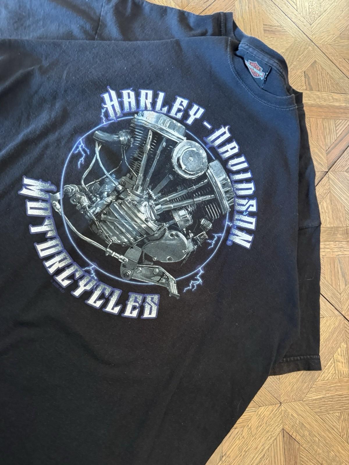 Vintage lighting engine black Harley Davidson graphic tee Size XL Unisex T-Shirt S