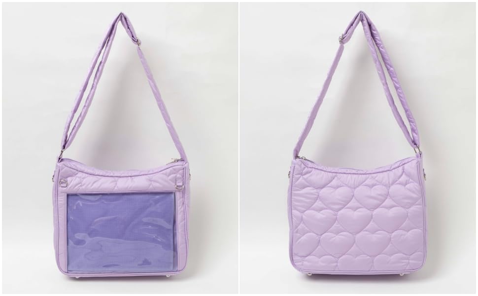 WEGO Ita Bag Quilted Shoulder Decorative A4 Perfect for Live and Winter Perfect Gift for Size Light Purple (Small) - Bag, Bag, Size, Oshikatsu,