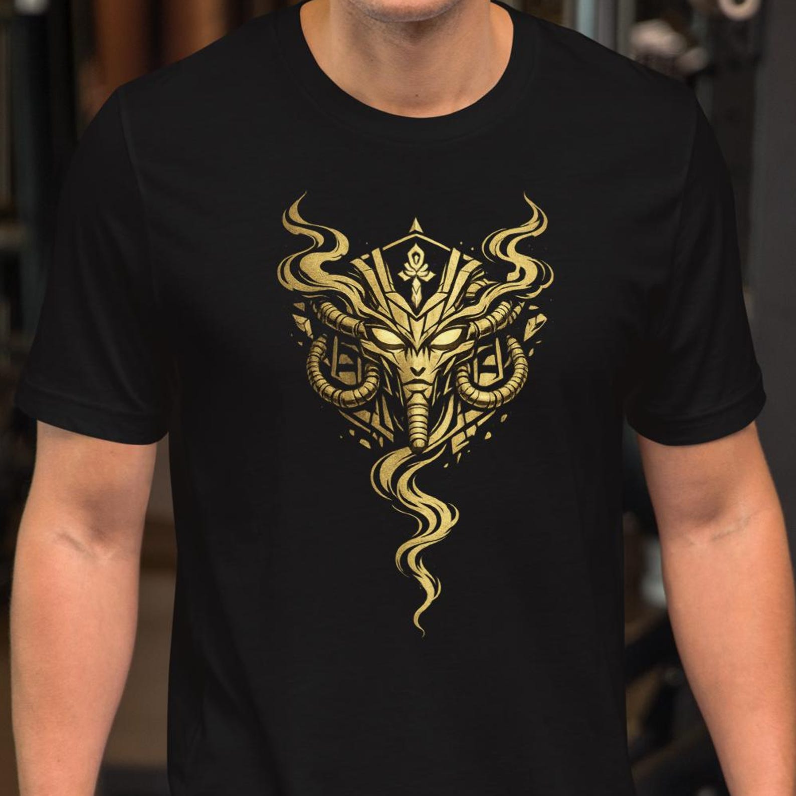 Acid Pharaoh T-Shirt, Egyptian Cyber Deity Graphic Tee, Dark Fantasy Streetwear XL