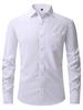 Men S Long Sleeve Solid Color Stretch Wrinkle Resistant Casual Business Shirt