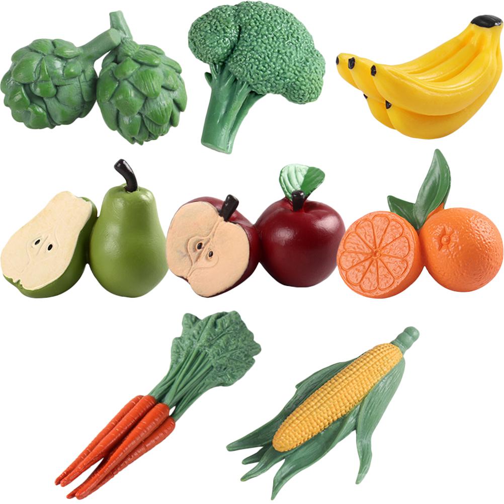 

8 шт. искусственных растений, фруктов и овощей, модель кухонного декора, реалистичные поддельные растения 7x3.5x2cm