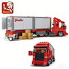 345 Pcs Sluban 0338 Hatchback Double Drive Freight Car Transporter Building Block Puzzle Children Assembled Bricks Toy Model