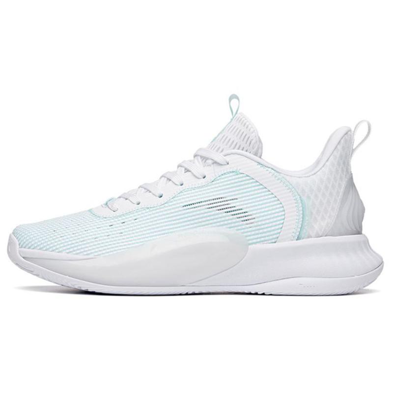 Anta Light Cavalry 6 Cushioned Slip-Resistant Low-Top Performance Basketball Shoes Men s White Blue Sneakers 45