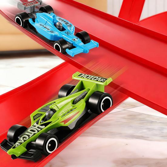 1 Set Kids Track Car Toy Kit with 8 Suction Cups Track Inertial Drive Alloy Car Connector DIY Toddlers Boys Girls Gravities Rail Car Educational Toy