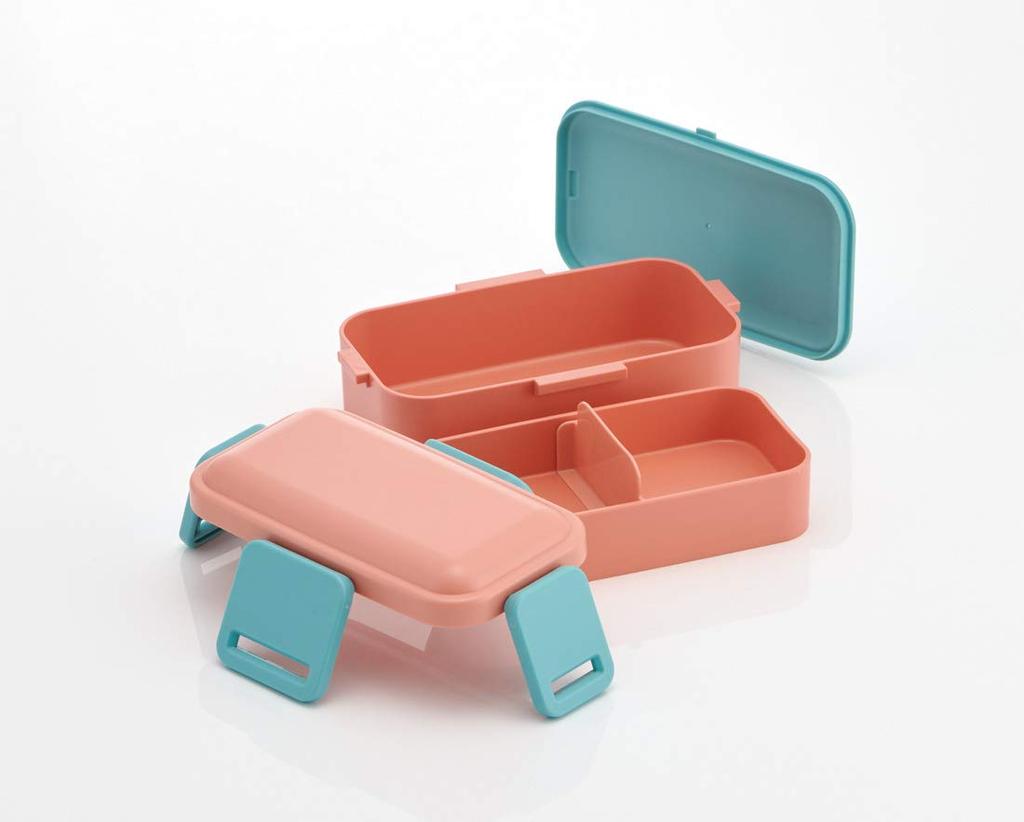 Skater Silver Ion Antibacterial Lunch PFLW4AG Ag+ Soft-Serving Dome-Shaped Lid, 2-Tier Box, 600ml, Apricot,