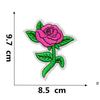 Rose Plum Blossom Embroidered Iron-On Fabric Patch for Clothing Decoration