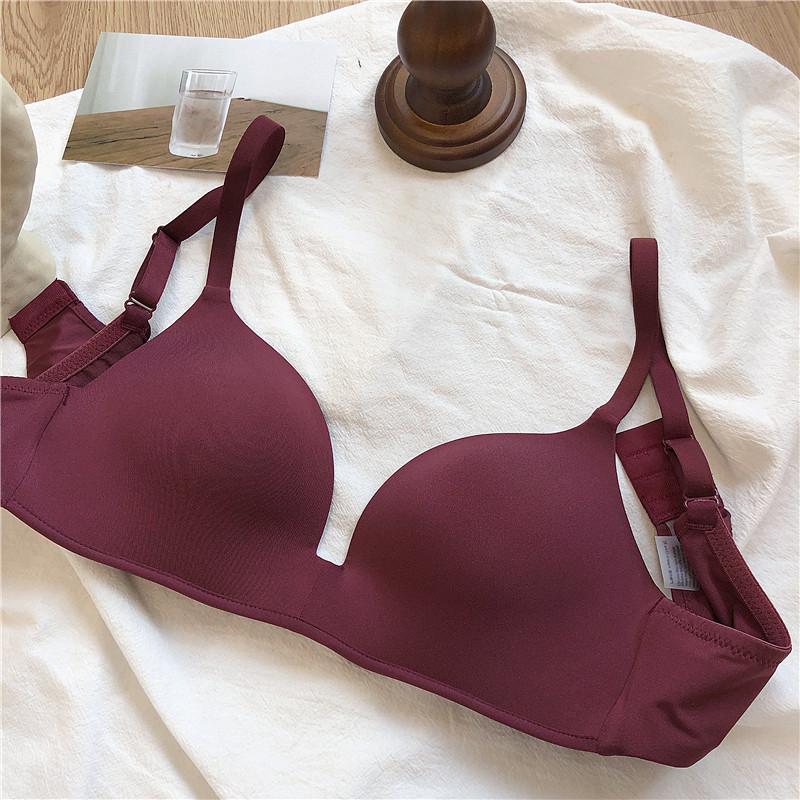 5 PCS Women's Solid Color Seamless Bras Sexy Deep V Bras Push Up Underwear Tops Female No Wire Lingerie 3/4 Cup Female A B Cup Brassiere