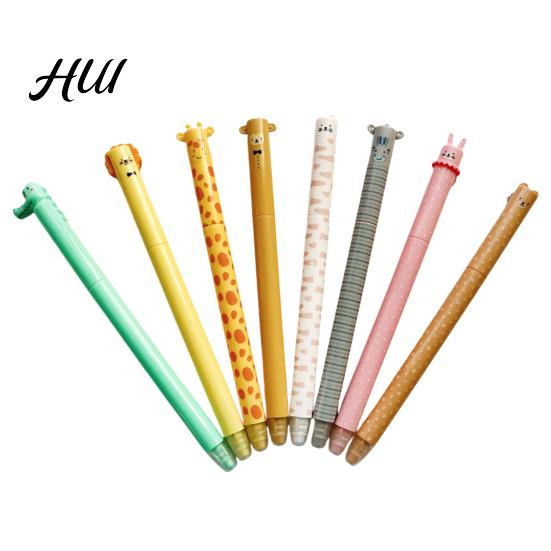 Fun Writing Tools 8Pcs Animal Themed Erasable Gel Pens 0.7mm Fine Tip for Nib Pen Smooth School Office Note Taking Novelty Sets
