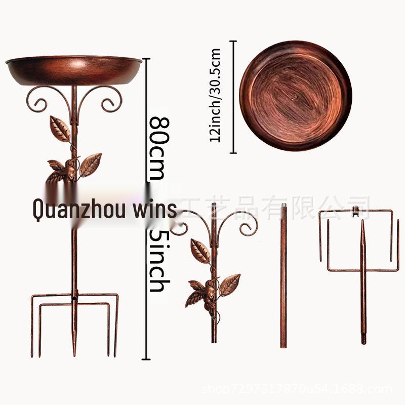 Retro Iron Bird Bath Garden Decoration and Outdoor Planter