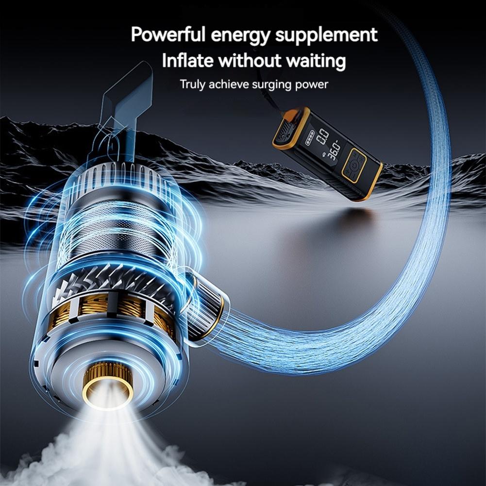 Cordless Electric Tire Inflator 150PSI High Precision Tyre Inflator w/Display & LED Light Bike Tire Pump For Car Motorcycle Ball