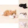 Cat Plush Toy Black White Short Fur With Large Eyes For Kids And Collectors