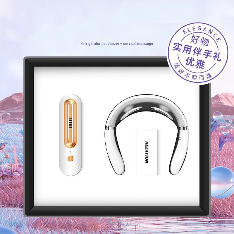 Neck Massager & Refrigerator Deodorizer Gift Set
