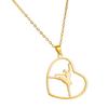 Gymnastics Necklace Heart Charm Necklace Dance Neck Jewelry Stainless Steel Texture Suitable for Special Occasions