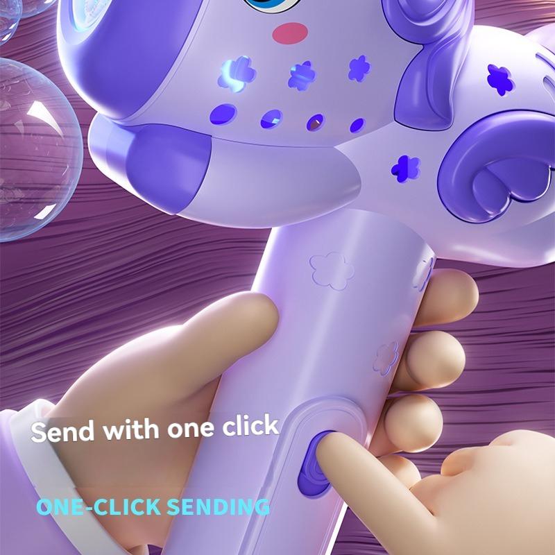 Handheld Electric Unicorn Bubbles Machine Automatic Soap Blower Bubble Toy Bubble Gun, Summer Outdoor Party Parent-Child Toy