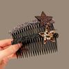 Pentagram Star Invisible Extra Hair Holder Acrylic Broken Hair Comb Rhinestone Star Hair Comb  Lady