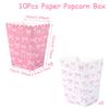 10 Pcs Bow Paper Popcorn Boxes With Bow Pattern Pop Favors Box Baby Shower Party Treat Favors Table Supplies Wedding Decoration