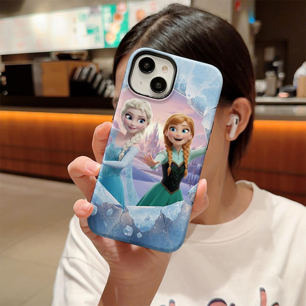 Frozen Elsa Double Layer Phone Case, Compatible with iPhone X/SE/7/8/11/12/13/14/15/16/17 Pro Max Plus