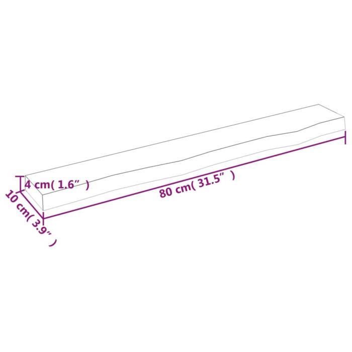 VidaXL Wall Shelf 80x10x4 Cm Solid Untreated Oak Wood 363537