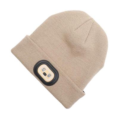 LED Headlamp Knitted Beanie Hat