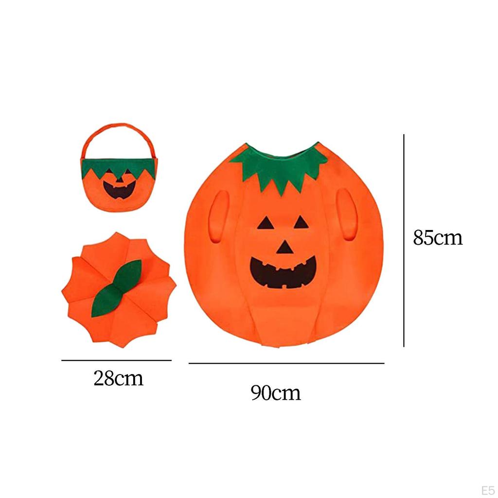 Halloween Pumpkin Costume Accessories Breathable with Toy Basket Cosplay Party