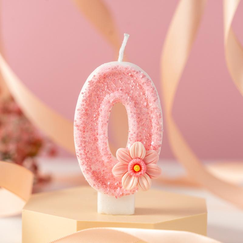 Pink Creative Digital Birthday Cake Decoration Candle Handmade Diy0-9 Party Atmosphere Decoration