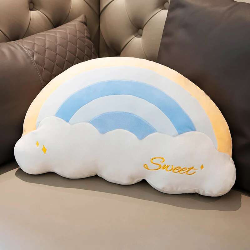 INS HOT Candy Color Cloud Star Plush Pillow Colorful Rainbow Crown Pillow Cushion Sofa Home Decoration Throw Pillow Toy