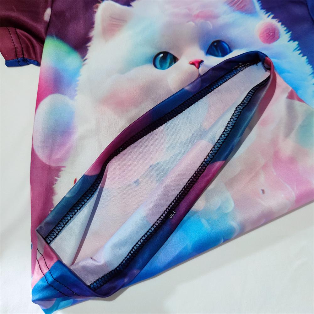 Children's Autumn Clothes For Teenagers Cute Dog Cat 3d Printed Child Boys Girl Clothing From 8 To 10 Years Kid Tee Shirt