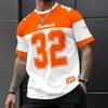 Men’s Short Sleeve Crew Neck Jersey Style T-Shirt with Large Number 32 Print and Athletic Design for Casual Wear