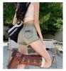 Women's High-Waisted A-Line Denim Shorts - Spring/Summer Elastic Style for Outerwear, Super Short and Trendy