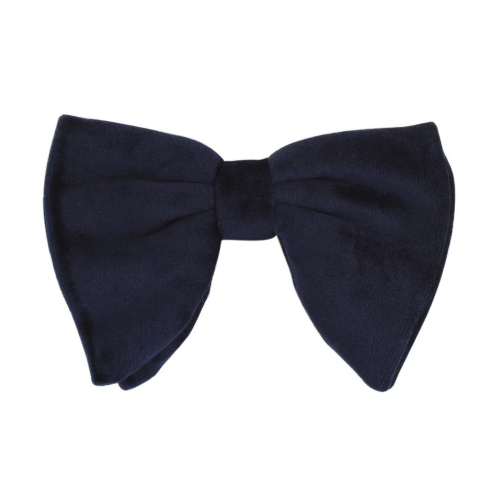 Men's Large Velvet Pre-tied Swallowtail Wingtip Bow Tie - Retro Tuxedo Design