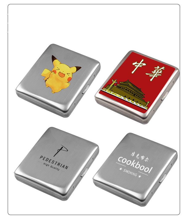 Stainless Steel Portable Cigarette Case, 20-Capacity for 6.5mm Medium Cigarettes
